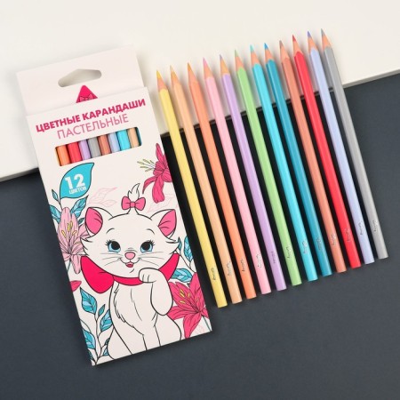Colored pencils pastel, 12 colors, trihedral, cats aristocrats-8