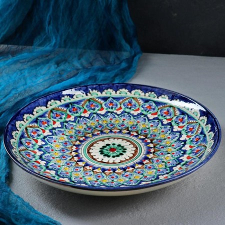 Largan Rishtan ceramics "Patterns", 31 cm, blue-4