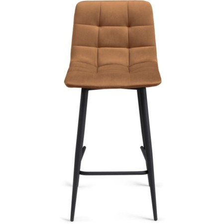 Baric stool for metal/velor, black/brick 43x42x93 cm-1