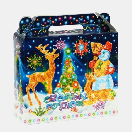 New Year. Gift box New Year's suitcase Small "Neon. Installation" 17.3 x 6.5 x 15 cm.-1