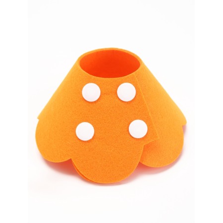 Veterinary collar made of felt "chamomile", size m, orange-2