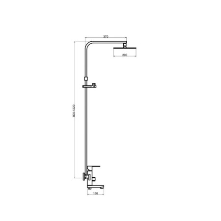 The shower system "RMS" SUS125-009DK, tropical shower, stainless steel, satin-2
