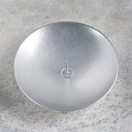 Lotus candlestick metal per candle, 7.5x2 cm, silver-2