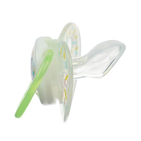 Nipple - dummy silicone orthodontic "cat", from 3 months, with a cap, yellow color-1