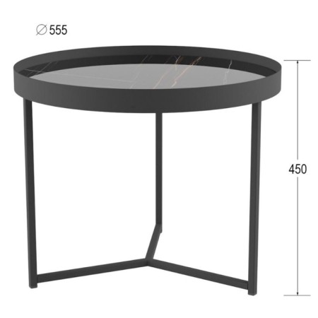Tree table "Tyler", 555 × 555 × 450 mm, the color of sugar noir / black matte-2