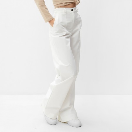 Women's pants Minaku: Casual Collection Color White, rr 46-2