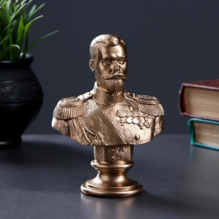 Bust Nicholas II bronze 6x14x6cm-4