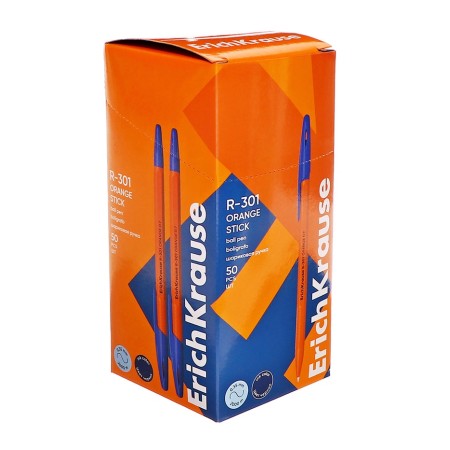 Ballic handle Erichkrause R-301 Orange Stick, node 0.7 mm, blue ink, letter line 2000 meters, barcode on the handle-11