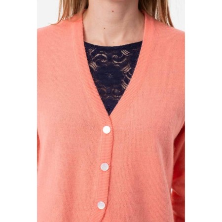 Cardigan female, size 42, coral color-3