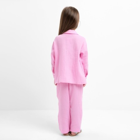 Костюм (рубашка и брюки) детский KAFTAN "Муслин", р.36 (134-140 см) розовый-2