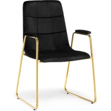 LANA Metal/velor Metal Carcass chair, gold/black 57x56x88 cm
