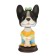 Dog on a car panel shocking his head, French bulldog