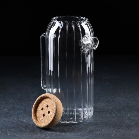 Glass jug with a cork lid "Eco", 1.6 l, 18 × 11 × 25 cm-3