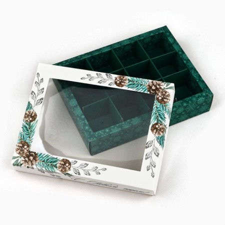 Folding box under 12 sweets "spruce aroma", 14.4 x 18.4 x 3.8 cm, New Year-4