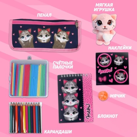 Gift set with a soft toy "Cat", 7 items-1