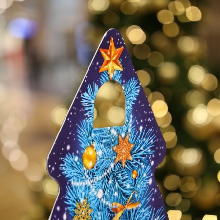 Gift box "Christmas tree" Blue hook ", 15.7 x 9.5 x 22.5 cm-4