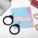 Acryl Earrings "handcuffs", black color in silver