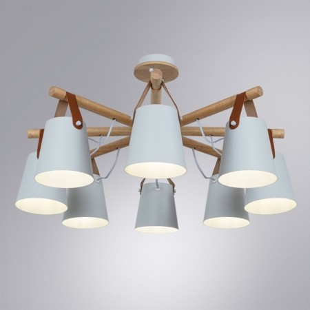 Ceiling chandelier Arte Lamp Thomas A7032PL-8WH, E27, 8x60 W, 66x66x41 cm, white, beige-4