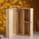 Gift box 34 × 21.5 × 10 cm is wooden, with a covering lid, with a handle