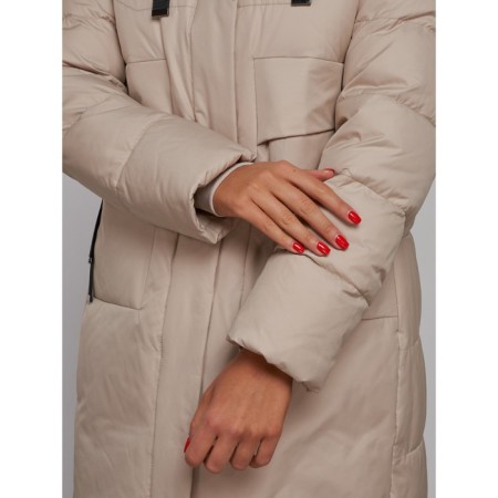 Coat insulated winter female, size 48, beige color-12