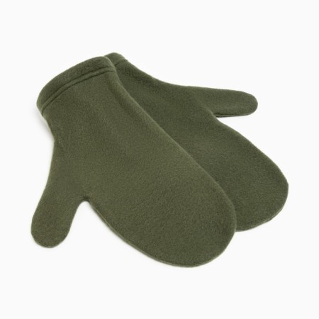 Men's mittens with a folding top of fleece, khaki color-1