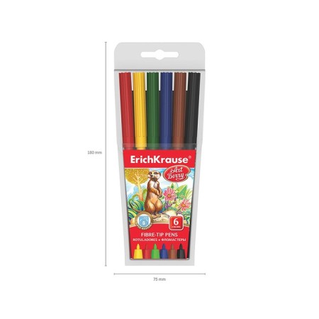 Flomasters 6 colors, Erichkrause ArtBerry, Knot, 1-2 mm, mix-3