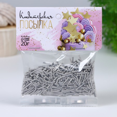 Confectionery sprinkling "vermeshel", silver, 20 g-1