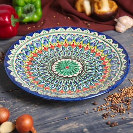 Plant of Rishtan ceramics "Patterns", 27 cm, blue