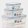 A set of lunch boxes of plastic rectangular "Polyanka", 3 pcs: 150 ml, 300 ml, 500 ml, color mix