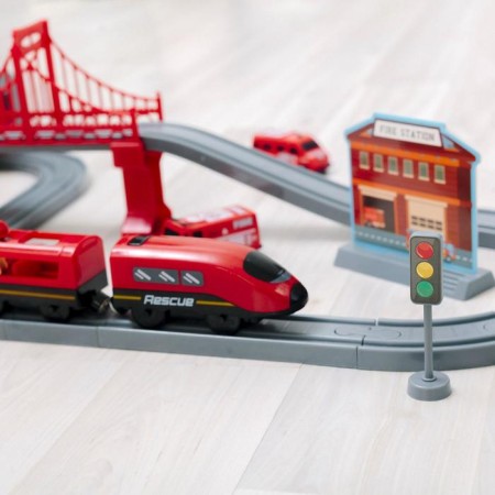 Railway for children "Service Service", 66 items, on batteries-8