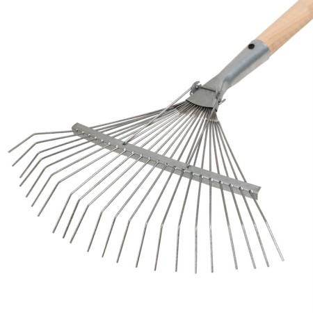 Fan, wire rake, 22 teeth, galvanized, wooden stalk-1