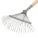 Fan, wire rake, 22 teeth, galvanized, wooden stalk