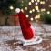 Soft toy "Santa Claus on the sled" sequins, 5x13 cm, red