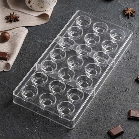 Konfinetta chocolate form “Toffi. Circle ”, 27.5 × 17.5 × 2.5 cm, 21 cells (2.5 × 1.5 cm)-1