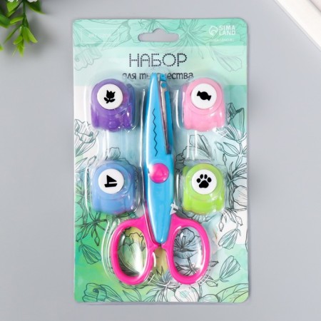 Set for scrapbooking "Middle wave" Figure scissors 13.5cm+4 holes d = 1.2 cm 11.2x18 cm 941115-10