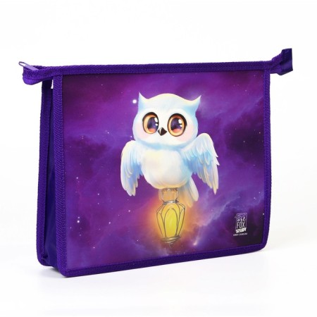 A5 notebook folder on a zipper on top plastic PM-A5-29 Virgin "September 1: Owl"-1