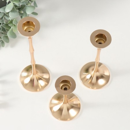 Summary Metal "Sophisticated cone" d = 2 cm, set 3 pcs H = 22 cm, 17 cm, 11.5 cm-2
