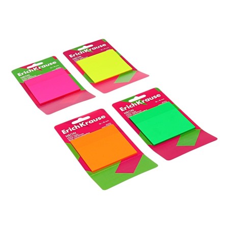 Block with a sticky edge plastic 75x75 mm, Erichkrause "Neon", 50 sheets, mix-1