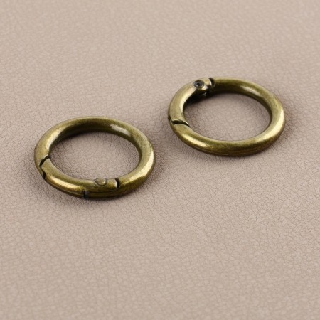 Furniture for bag No. 4, set 4 objects, carbine - 2 pcs, chain, buttons, metal, bronze color-2