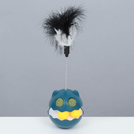 Nevali toy with cat mint and feather, 9.5 cm, blue-1