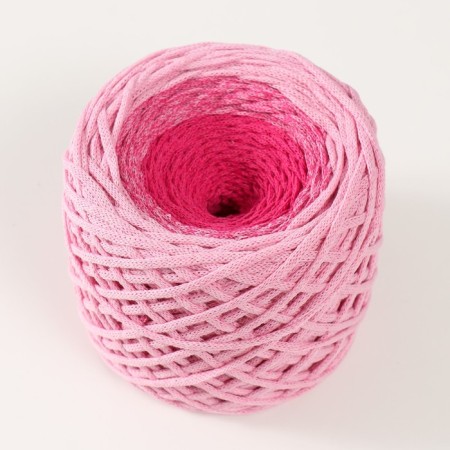 Cotton cord 3 mm 220m/240 ± 5 g gradient (pink/fuchsia)