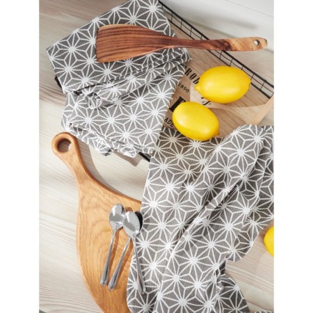 A set of towels of kitchen stellar Grey, size 45x60 cm abstraction, gray, 6 pcs-3