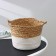 Handmade storage basket, with handles, reeds, cotton, 20 × 20 × 15 cm