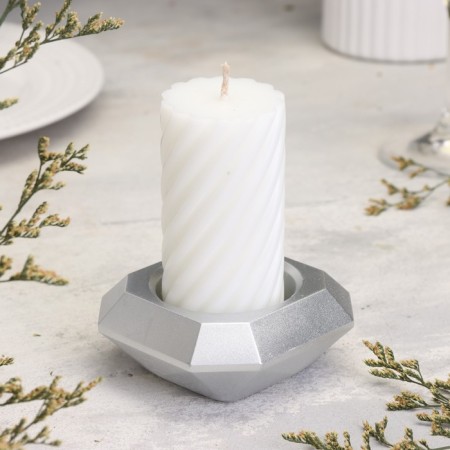 Square Square from gypsum with beveled corners is small, 9x3.5cm, silver