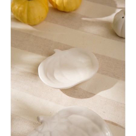 SL Home plate "Autumn Breeze", 13 × 11 × 2.5 cm, ceramics, white color-7