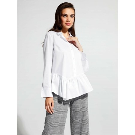 Women's shirt with an asymmetric Basque Contse Elegant, size XL, color White-3