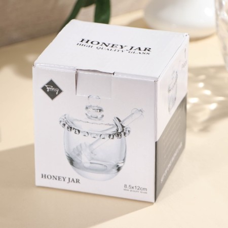 Glass jar for honey and jam with a spoon "Rose", 240 ml, 9.5 × 12 cm-7