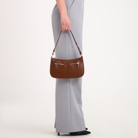 Female bag Textura, small size, brown color-7