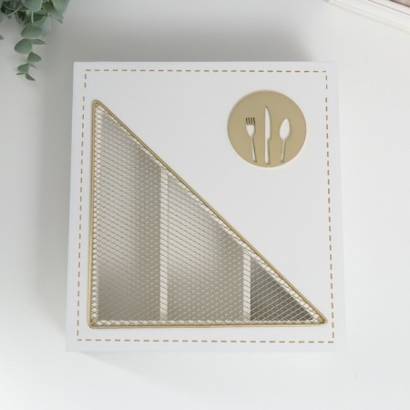Casket tree with divisions "Dining objects" white 26x24x6.5 cm-2