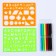 Stencils "Figures and figures", set of 2 pcs., 6 pcs. Flomasters